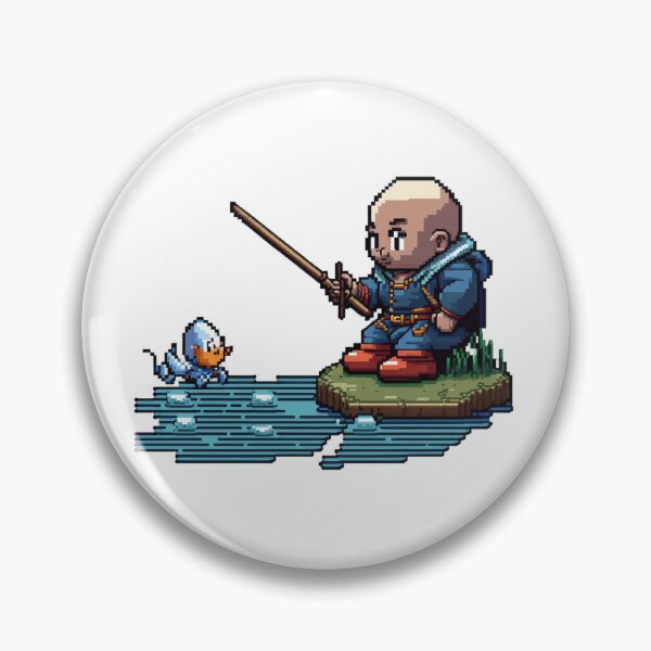 Item preview, a sprite of a fishing black bald character with a teacher clothes designed and sold by sammgdesign.