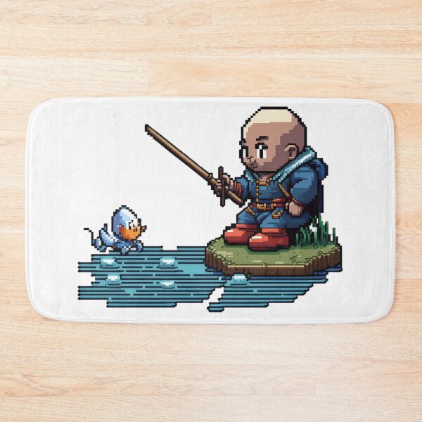 Item preview, a sprite of a fishing black bald character with a teacher clothes designed and sold by sammgdesign.