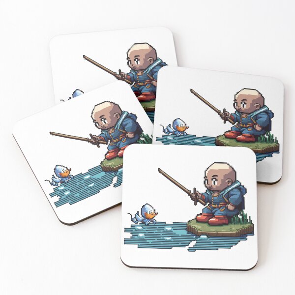Item preview, a sprite of a fishing black bald character with a teacher clothes designed and sold by sammgdesign.