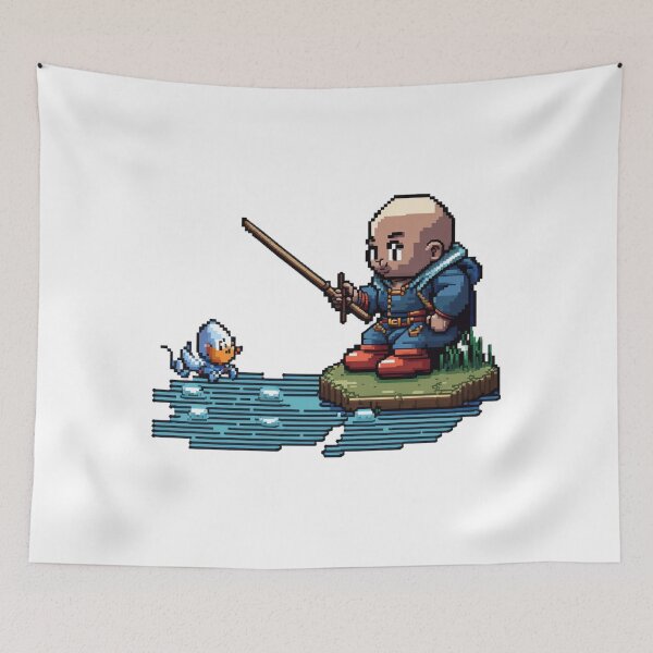 Item preview, a sprite of a fishing black bald character with a teacher clothes designed and sold by sammgdesign.