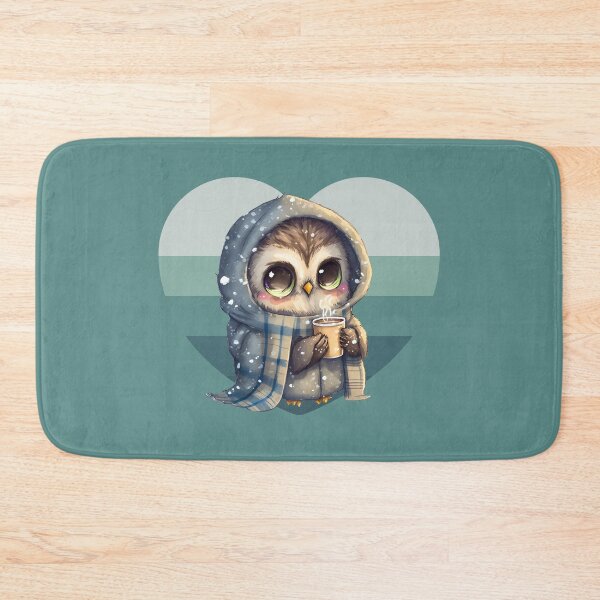 Item preview, Valentine Sunset Chibi Owl Drinking Hot Chocolate designed and sold by PBJArt.