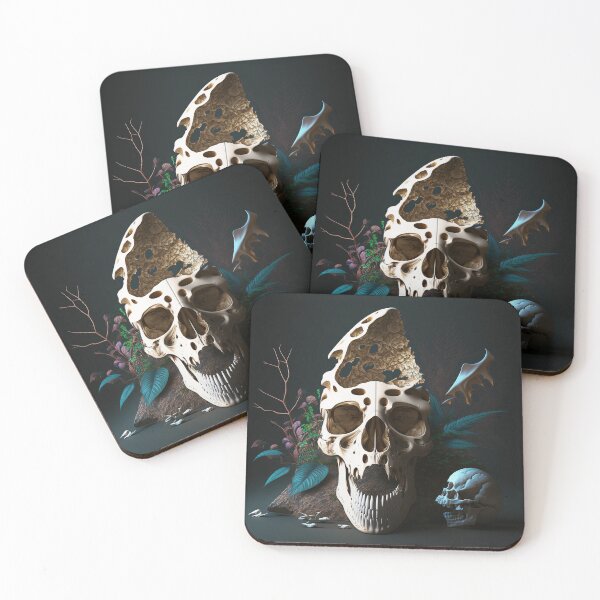 Item preview, Alien Skull with Plants, Poster designed and sold by SkullandKitten.