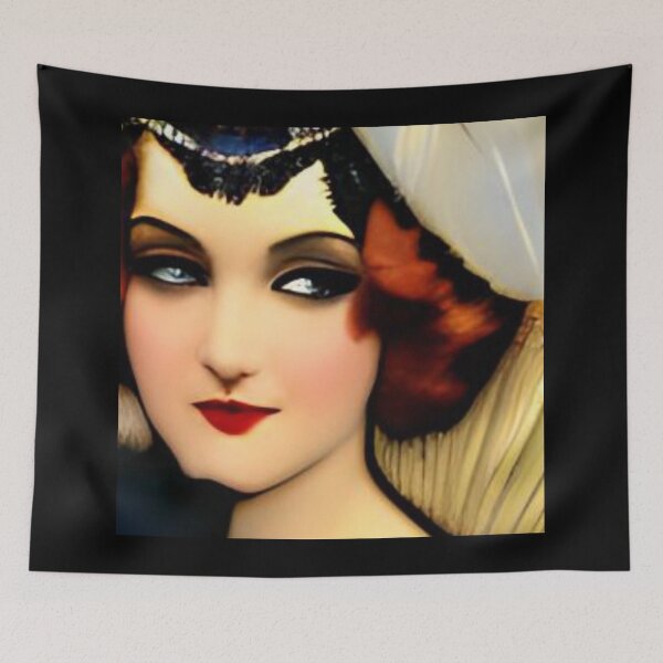 Item preview, Roaring 20's Woman Sexy Flapper with Red Hair Redhead Art Nouveau designed and sold by kattakitty.