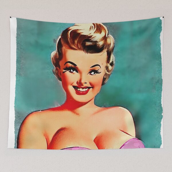 Item preview, Blond and Smiling Pinup Girl designed and sold by cutestpinups.