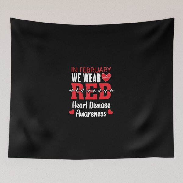 Item preview, In February We Wear Red Heart Disease Awareness designed and sold by wordsonly.