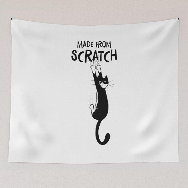 Item preview, Made From Scratch Tuxedo Cat Hanging On Funny Black and White Cat designed and sold by Jenn Inashvili.