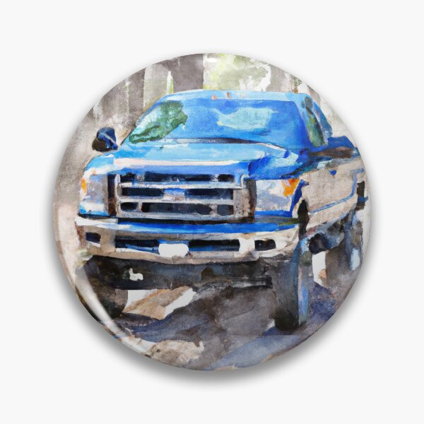 Item preview, Blue Ford F-250 pickup truck driving in forest watercolour painting designed and sold by Rosefurn.
