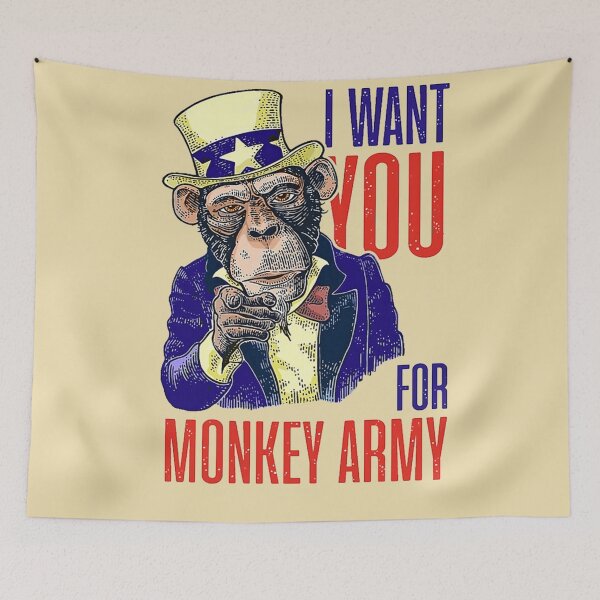 Item preview, Uncle Sam I Want You For Monkey Army US Vintage classic T-shirt designed and sold by WhatUW ✅ ⭐⭐⭐⭐⭐(153K).