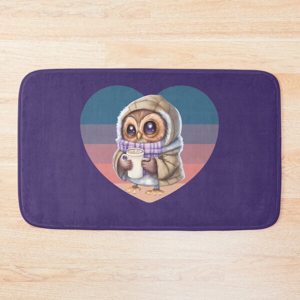 Item preview, Valentine Sunset Chibi Owl Drinking Hot Chocolate designed and sold by PBJArt.