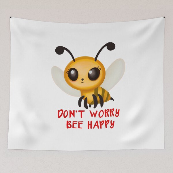 Item preview, Cute Bee Art – Don’t Worry Bee Happy Positive Design designed and sold by Vividality.