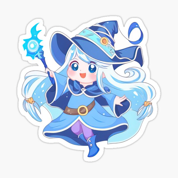Blue is My Color of Magic — Cute Blue Wizard Sticker