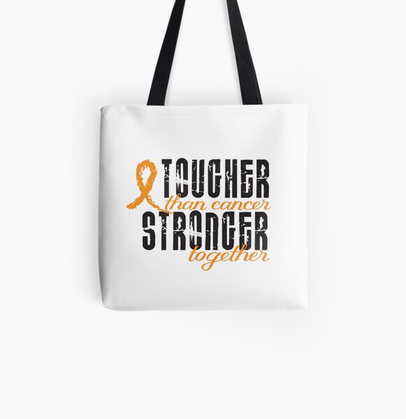 Tougher than cancer. Stronger together. All Over Print Tote Bag