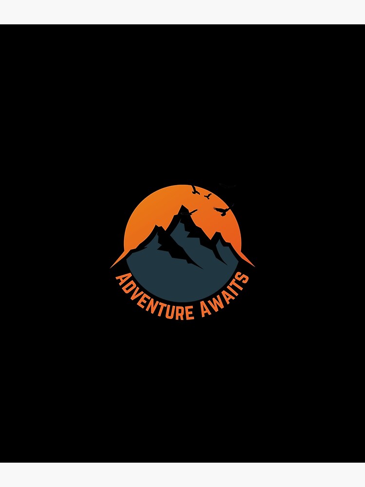 Disover Adventure Awaits Mountain Sun Premium Matte Vertical Poster