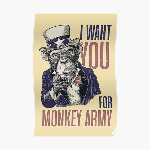 Uncle Sam I Want You For Monkey Army US Vintage classic T-shirt