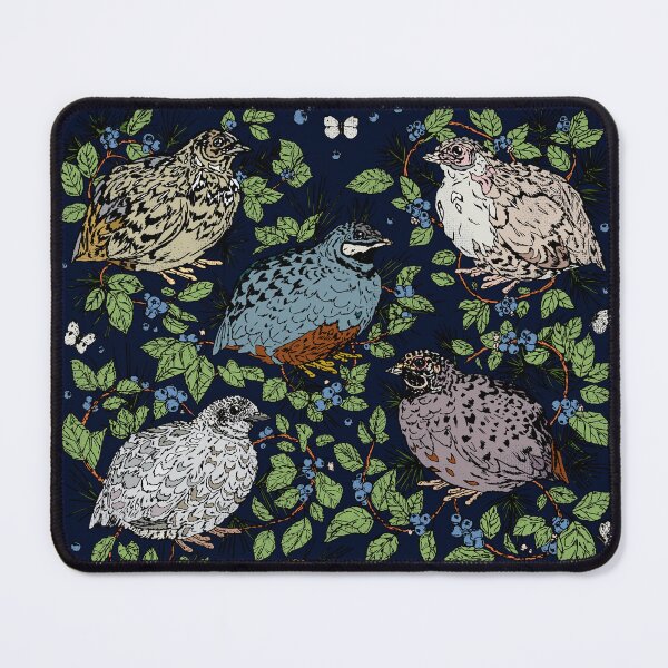 Item preview, Quail, Blueberries, and Brambles Night Pattern designed and sold by Quail and Friends.