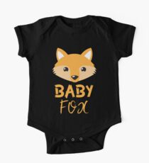 BABY Fox mit Mama Fuchs und Papa-Box Kurzärmeliger Einteiler