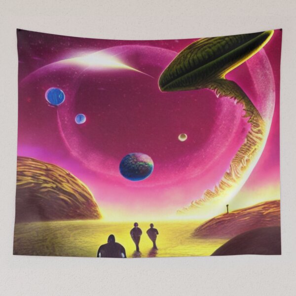 Artikelvorschau, Außerirdischer Planet mit Außerirdischen entworfen und verkauft von SquishStitches.