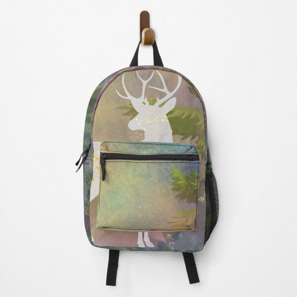 Item preview, Speckled with Gold: The Legendary White Stag in a Hazy Magical Forest designed and sold by DelanyDesigns.