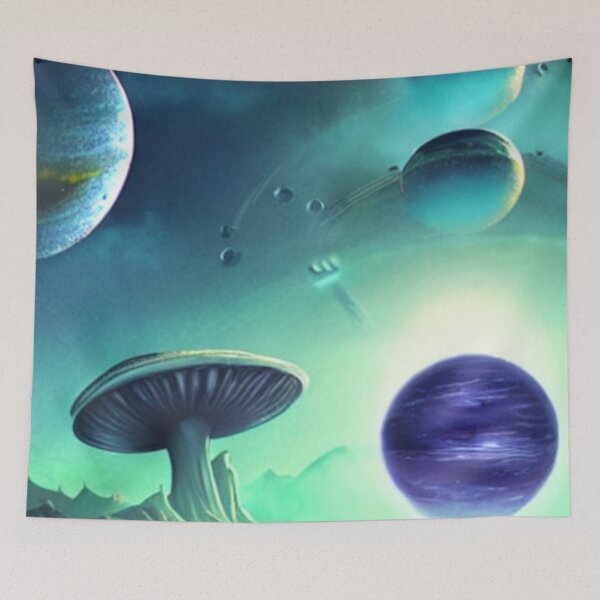 Artikelvorschau, Außerirdischer Planet mit Pilz entworfen und verkauft von SquishStitches.