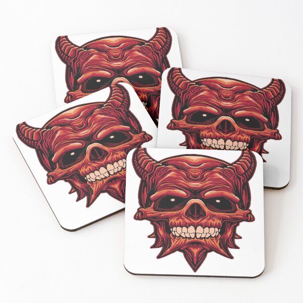 Item preview, Skull horns scary spooky face awesome art designed and sold by AssamFT.