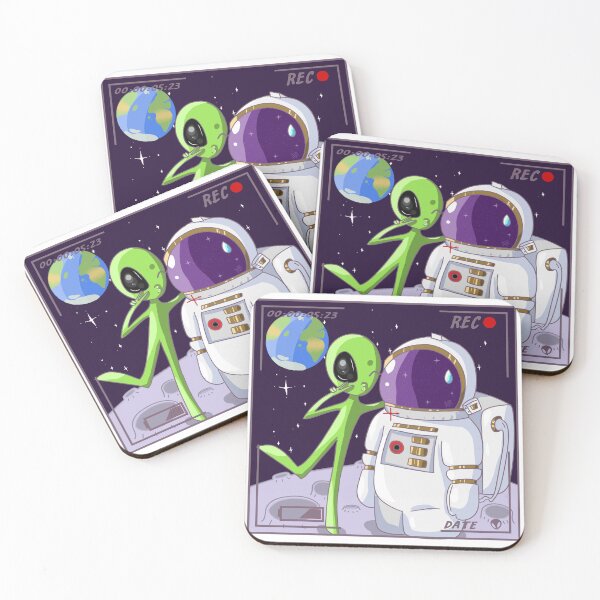 Item preview, Alien and astronaut besties designed and sold by Atieanna.