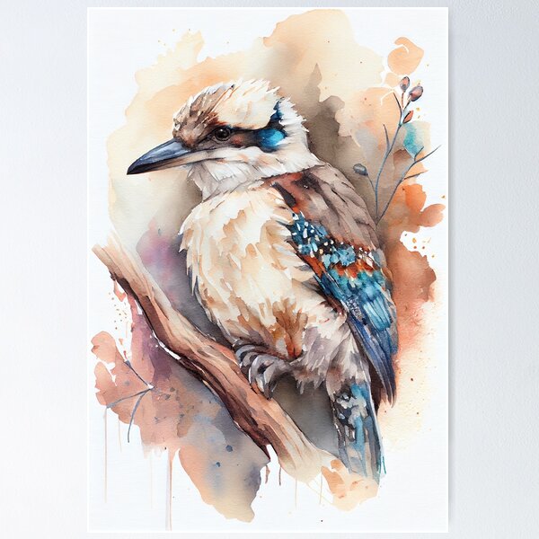 Item preview, Australian Kookaburra -Watercolor paint V1 designed and sold by ABArtByAlexST.