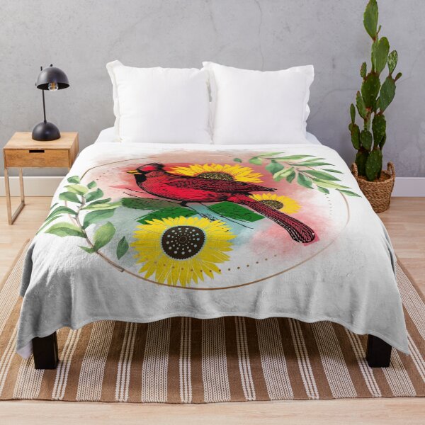 Item preview, Sunflowers Cardinal Birds designed and sold by Prilidiarts.