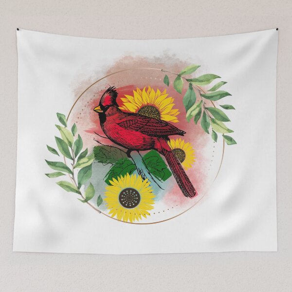 Item preview, Sunflowers Cardinal Birds designed and sold by Prilidiarts.