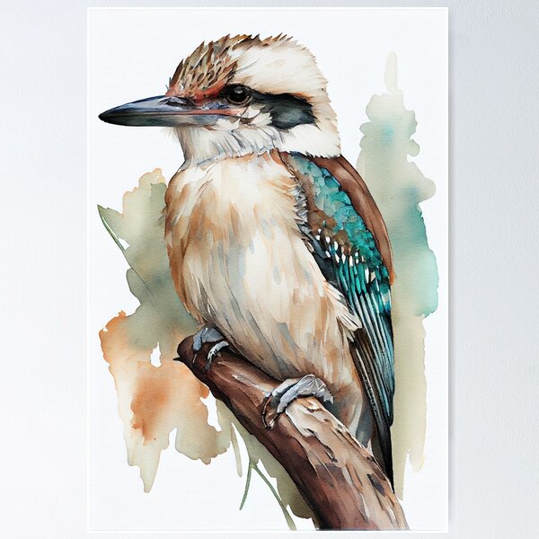 Item preview, Australian Kookaburra -Watercolor paint designed and sold by ABArtByAlexST.