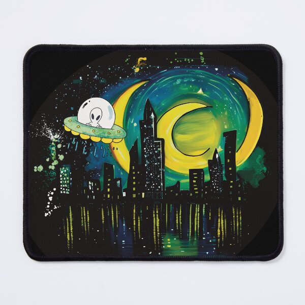 Item preview, Funny UFO City designed and sold by SketchesbyJay.