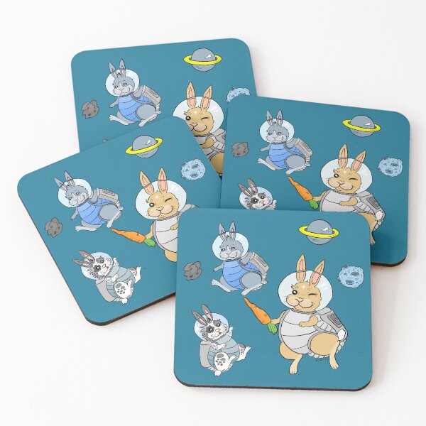 Item preview, Space bunny astronauts designed and sold by doodletokki.