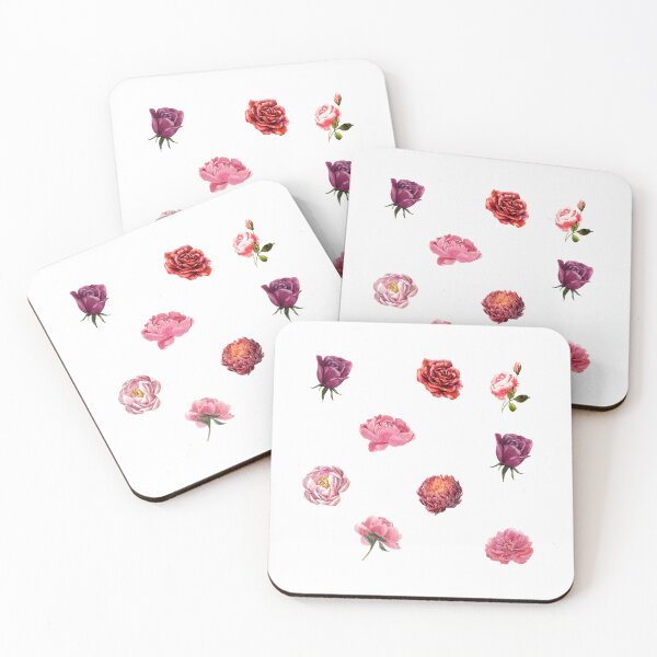 Item preview, Watercolor Pink and Red Roses and Peony Flowers designed and sold by silviaol.