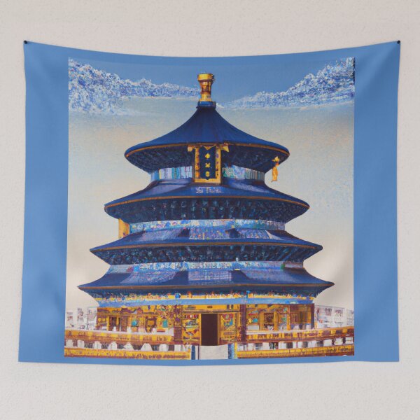 Item preview, Temple of Heaven Ukiyo e Japanese Art designed and sold by CherWhiteRabbit.