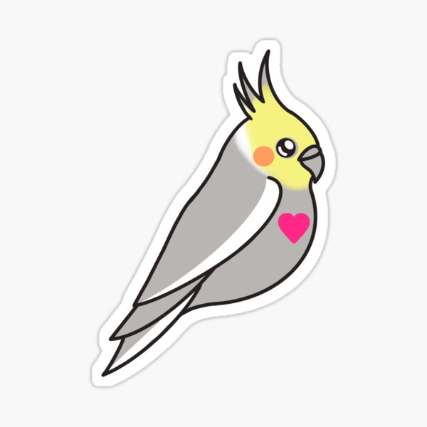 Gray Cockatiel Sticker – Lil Monsters Bird Toys