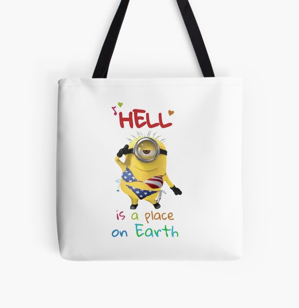 Vista previa del artículo con la obra «El infierno es un lugar en la Tierra minion bikini», diseñado y vendido por LasagnaSonic.