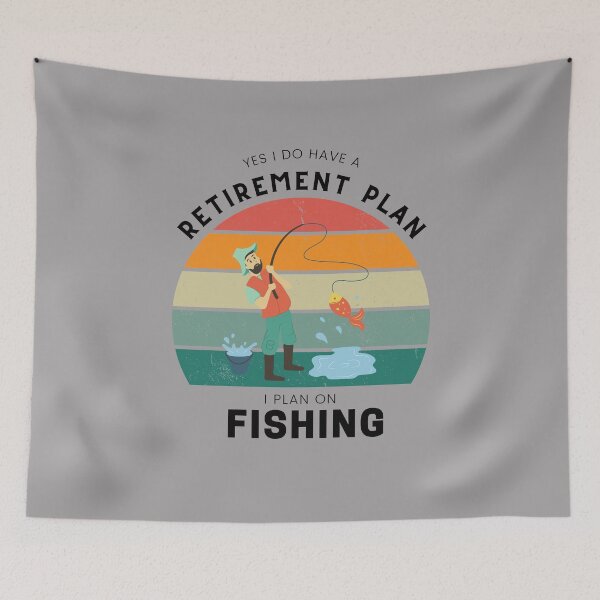 Item preview, Yes I Do Have a Retirement Plan I Plan on Fishing Retro designed and sold by Real-World-Tees.
