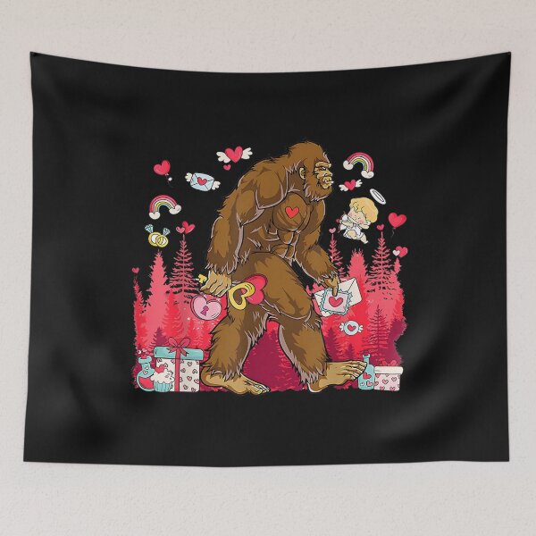 Item preview, Bigfoot Heart Valentines Day Boys Men Love Sasquatch Believe T-Shirt designed and sold by Blue-Rechard.
