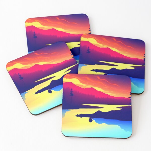 Item preview, Get the Best of Both Worlds with Our Chic Minimalist Landscape and Retro Wave Art Print designed and sold by supeart.