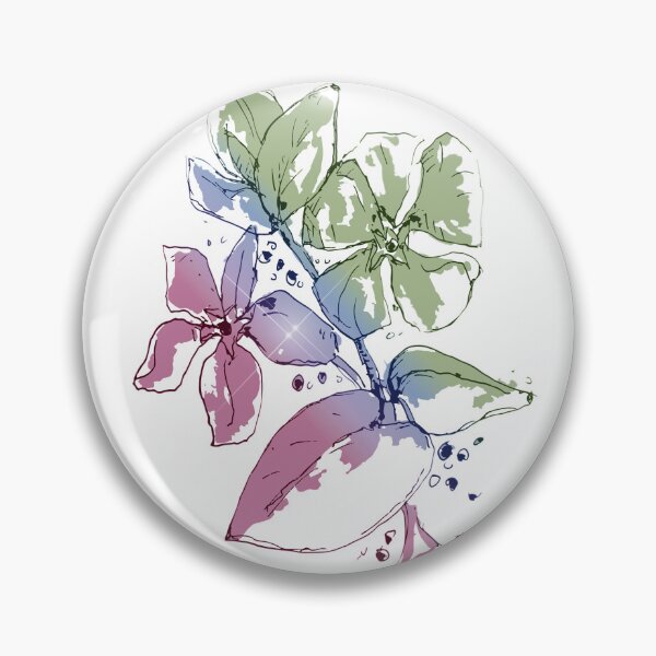 Aperçu de l'œuvre Fleurs violettes, bleues et vertes créée et vendue par SketchViews.