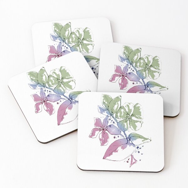 Item preview, Purple, blue and green flowers designed and sold by SketchViews.