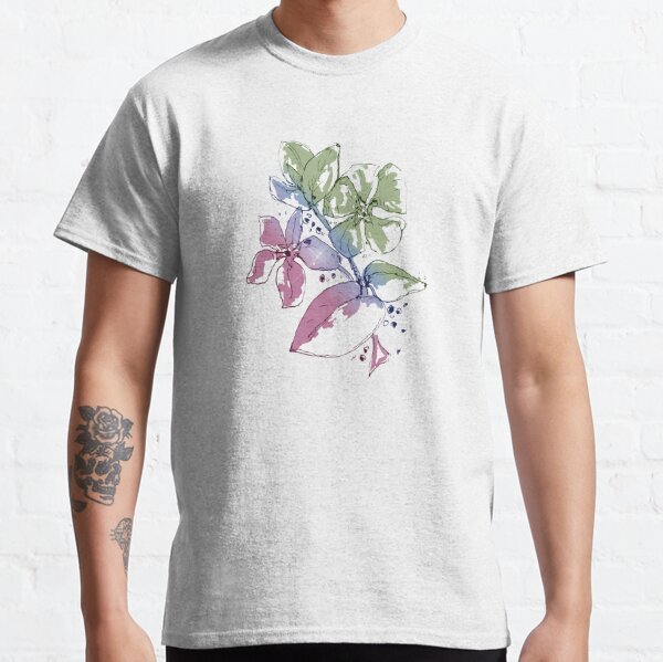 Purple, blue and green flowers Classic T-Shirt