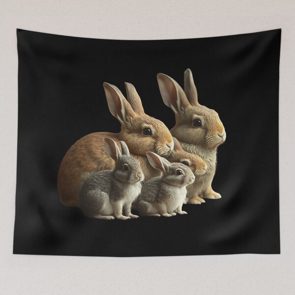 Aperçu de l'œuvre Cadeau lapin, photo de famille, photo de groupe pour les amoureux des lapins créée et vendue par AnimalArtPhotos.