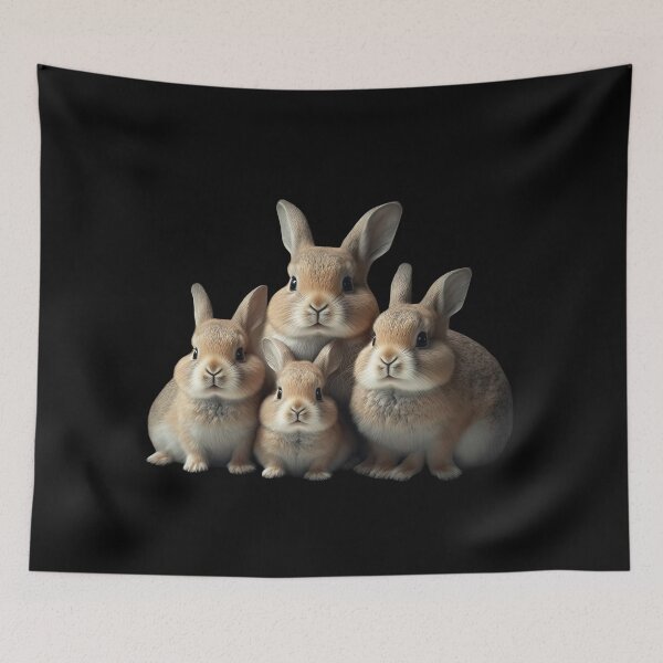 Aperçu de l'œuvre Cadeau de famille lapin, photo de famille, photo de groupe pour les amoureux des lapins créée et vendue par AnimalArtPhotos.