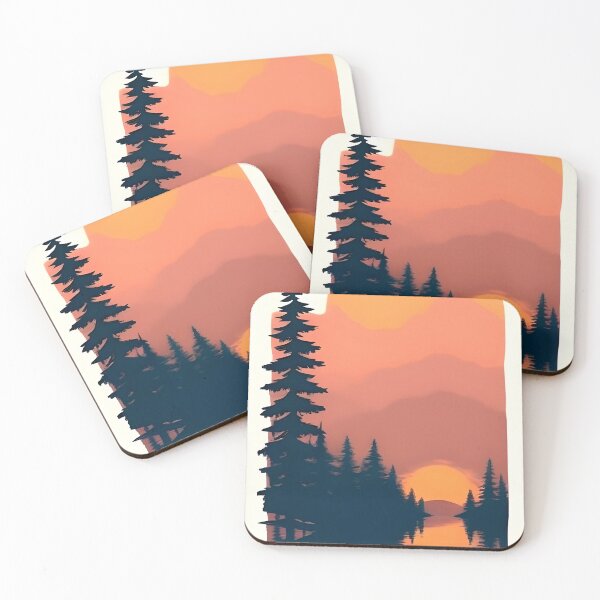 Item preview, Shop Our High-quality Collection of Minimalist Landscape and Lake Sunrise Prints designed and sold by supeart.