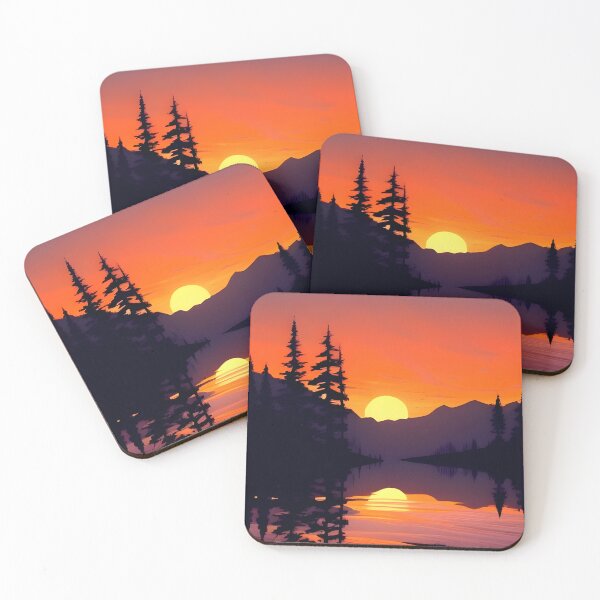 Item preview, Add a Touch of Beauty and Tranquility to Your Space with Our Wide Range of Gorgeous Minimalist Landscape and Lake Sunrise Prints designed and sold by supeart.