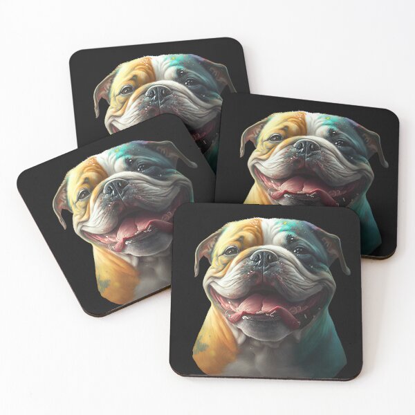 Item preview, Bulldog smiling and looking happy designed and sold by AnimalArtPhotos.