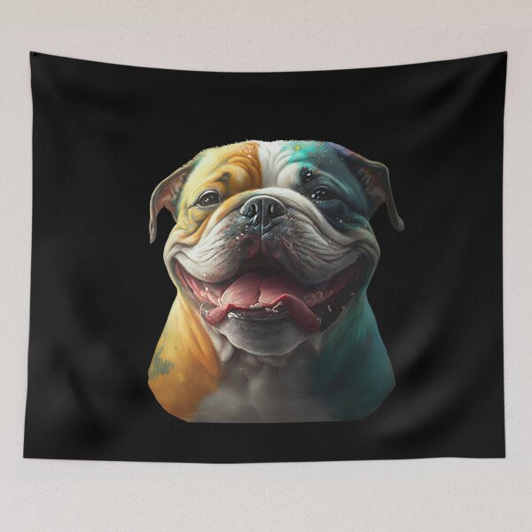 Item preview, Bulldog smiling and looking happy designed and sold by AnimalArtPhotos.