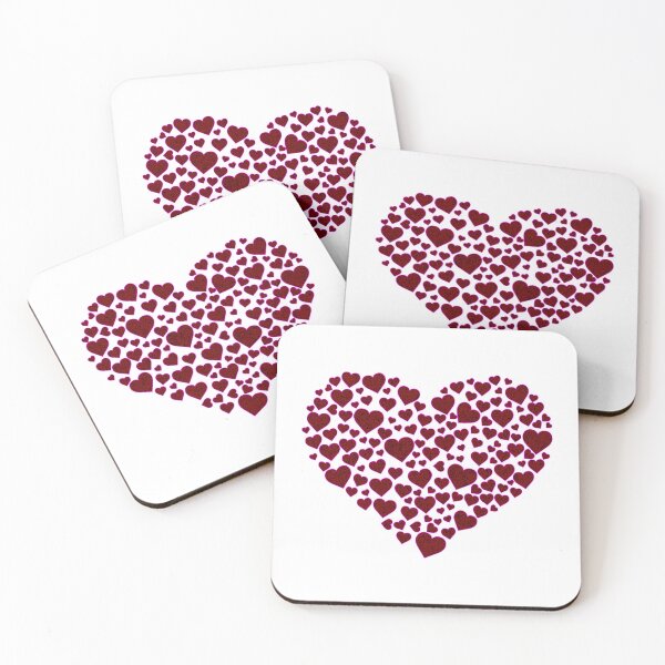 Item preview, Heart Full Of Hearts Red Grain Fuschia Light Background designed and sold by artfulnotebook.