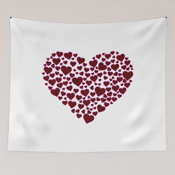 Item preview, Heart Full Of Hearts Red Grain Fuschia Light Background designed and sold by artfulnotebook.