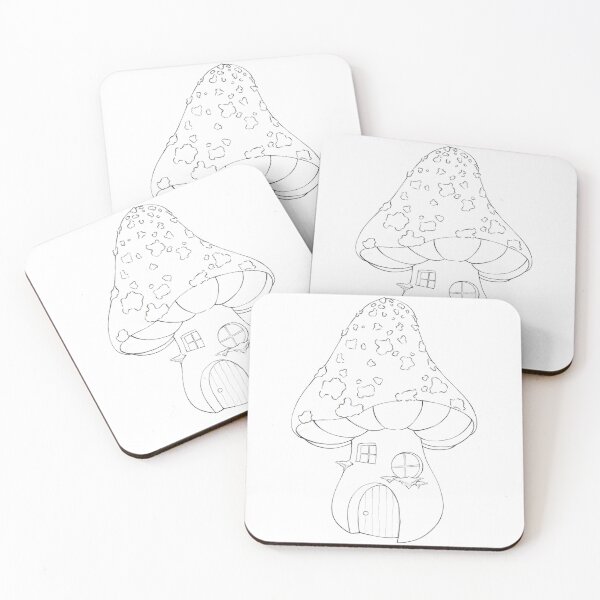 Item preview, Cottagecore Mushroom House Sketch designed and sold by L-monade.